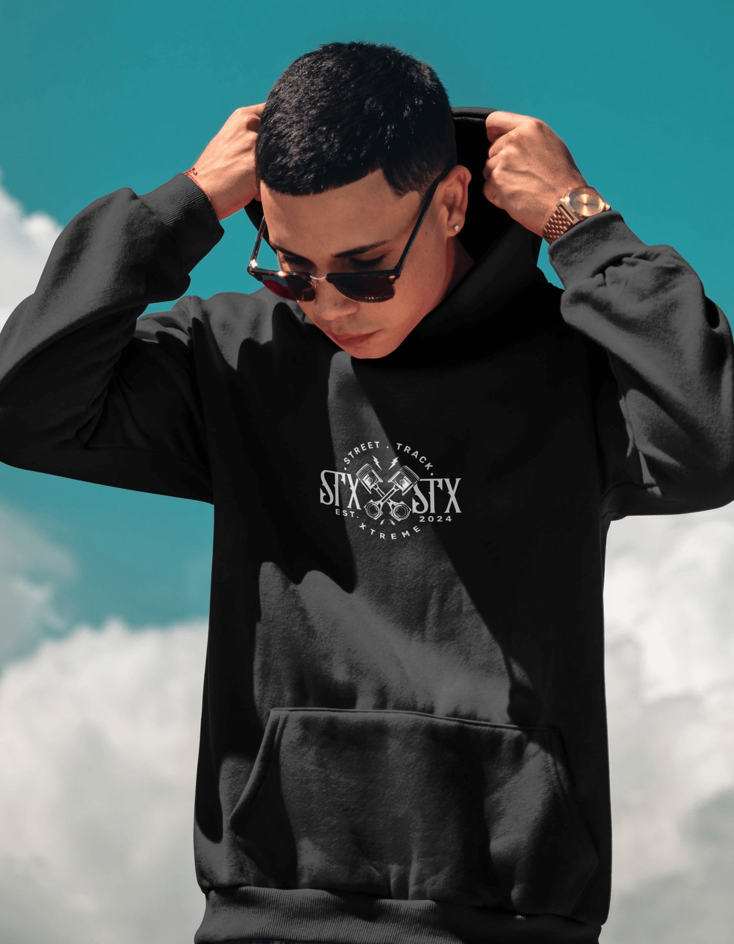 'Piston' - Black Hoodie
