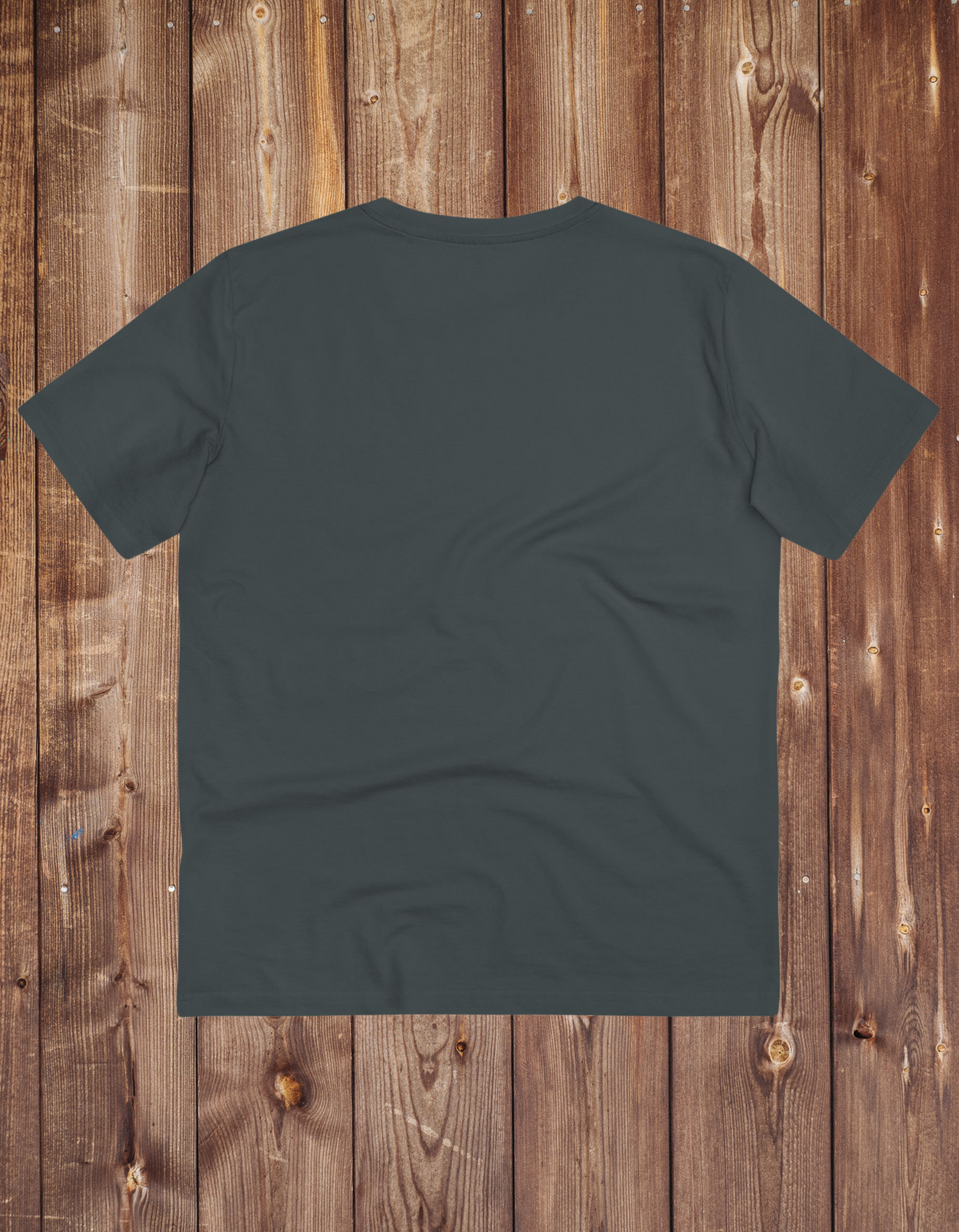 rear of a grey tshirt