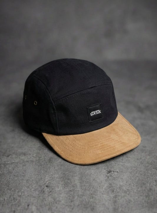 'Panel Hat' - Black/Biscuit