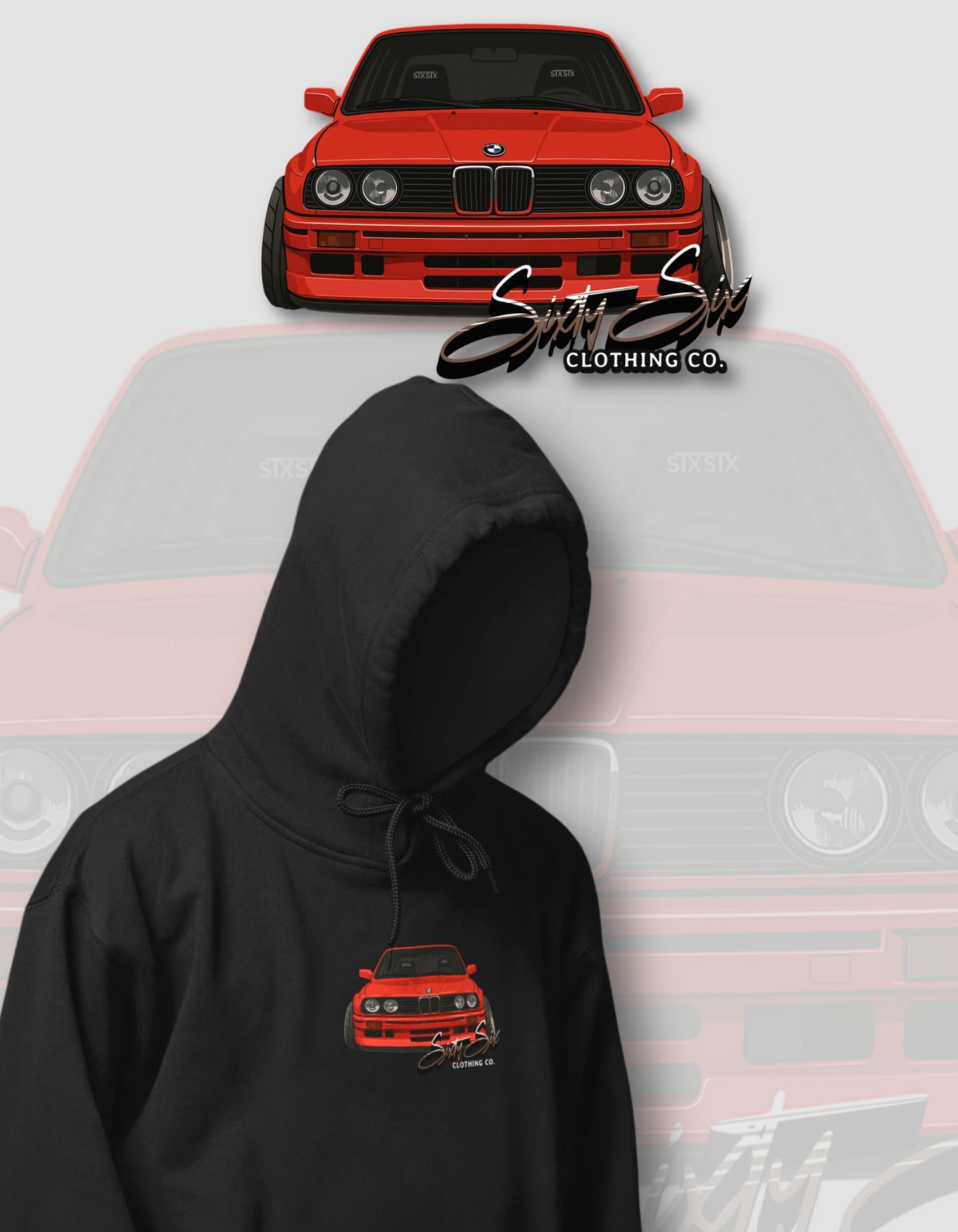 'E30 BMW' - Black Hoodie