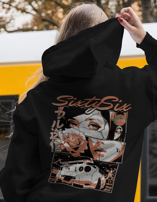 ''R34 Skyline'' - Black Hoodie