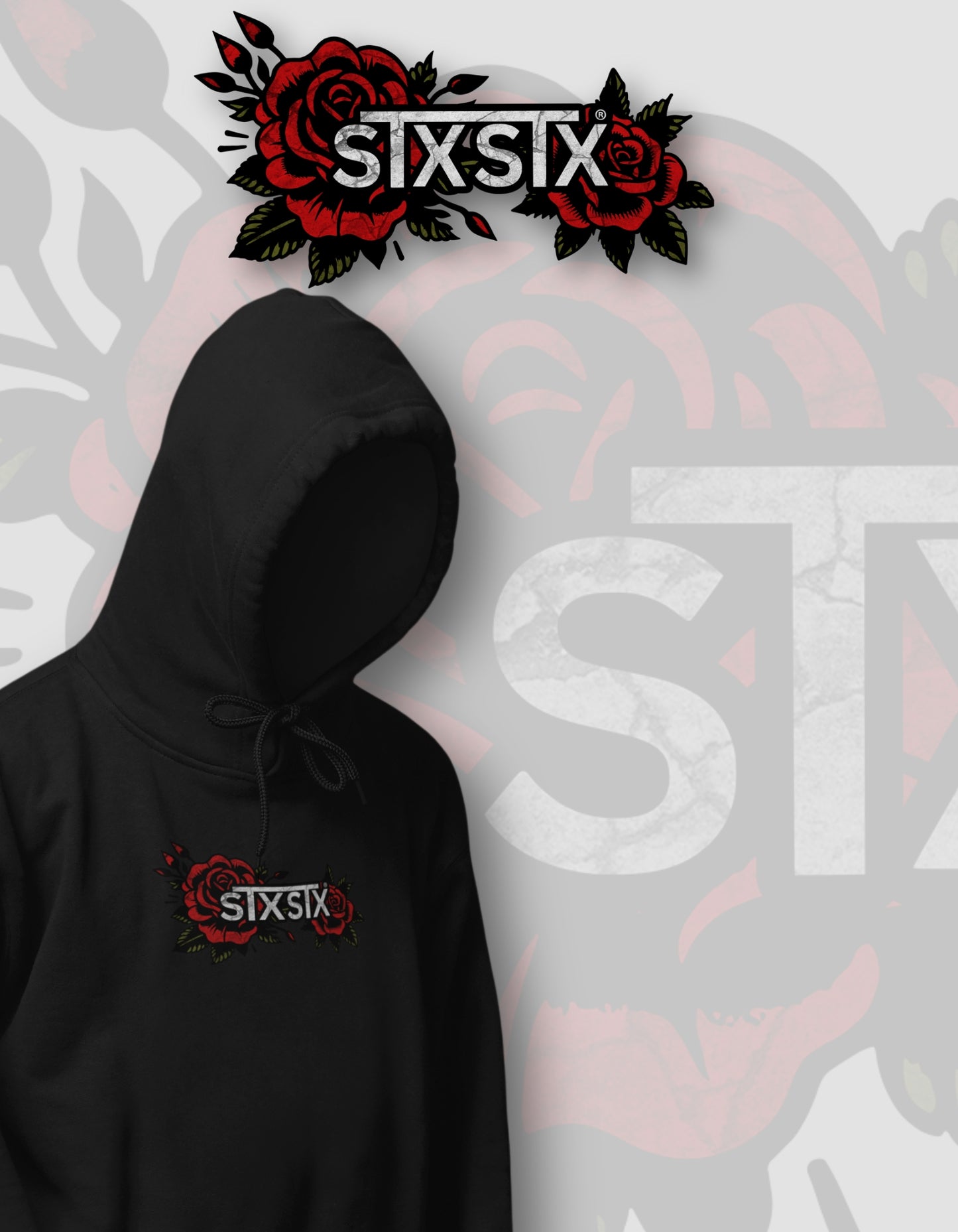 'Rose' - Black Hoodie