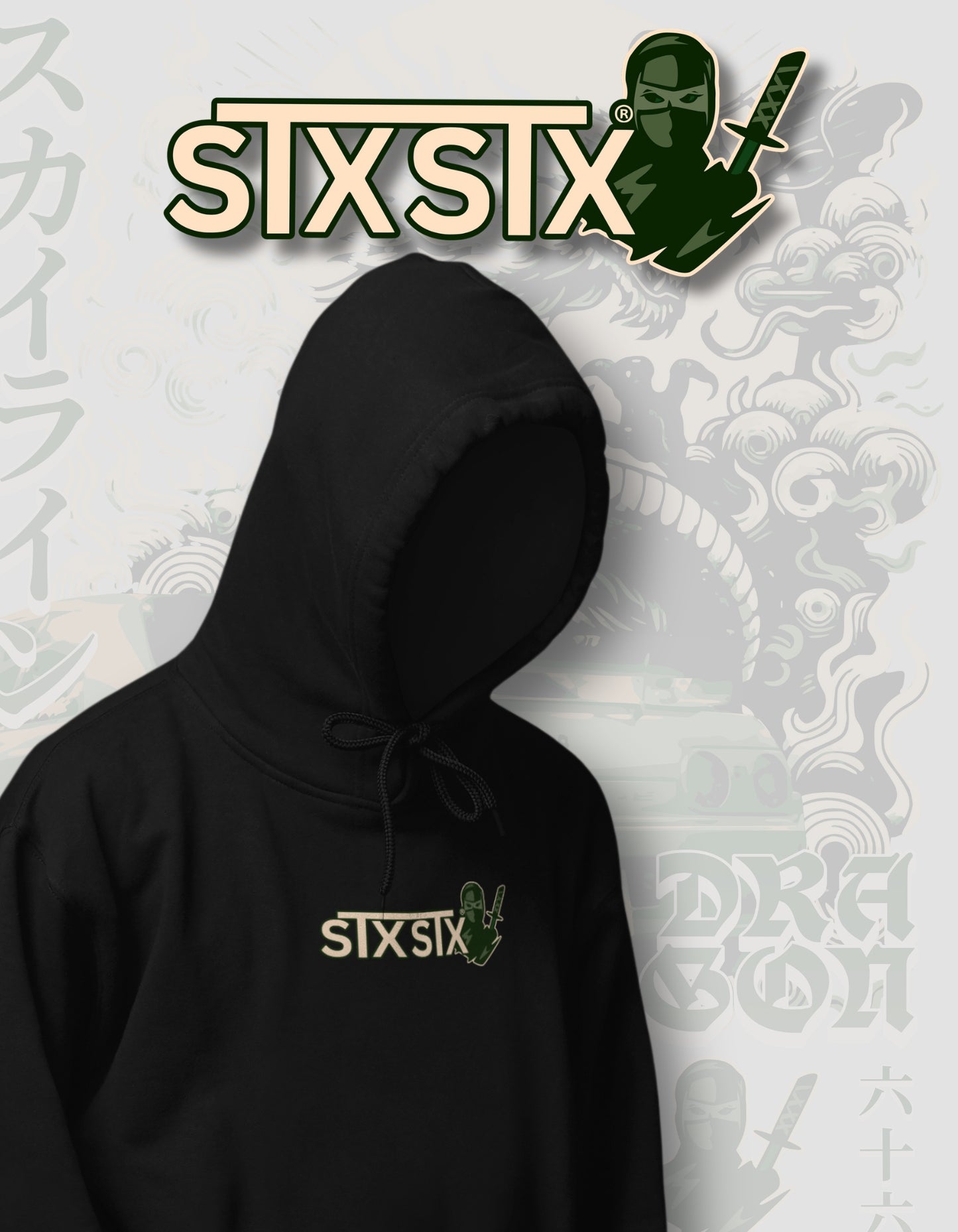 'R32 Dragon' - Black Hoodie