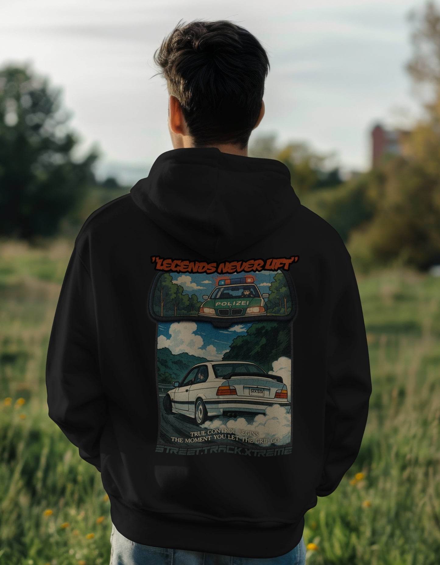 'Legends Never Lift - E36' - Black Hoodie