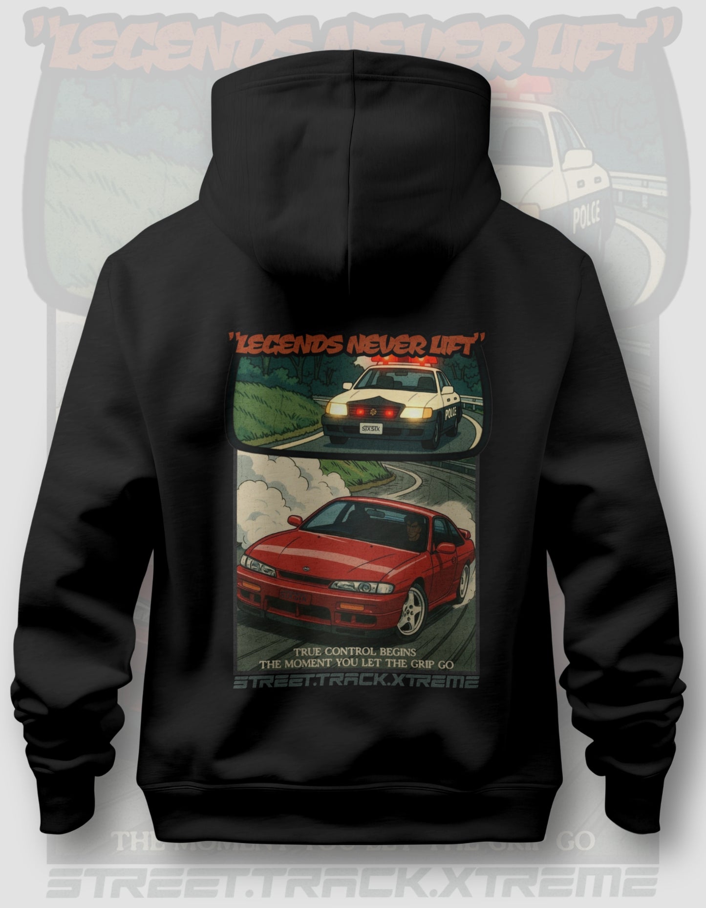 'Legends Never Lift - S14 Silvia' - Black Hoodie