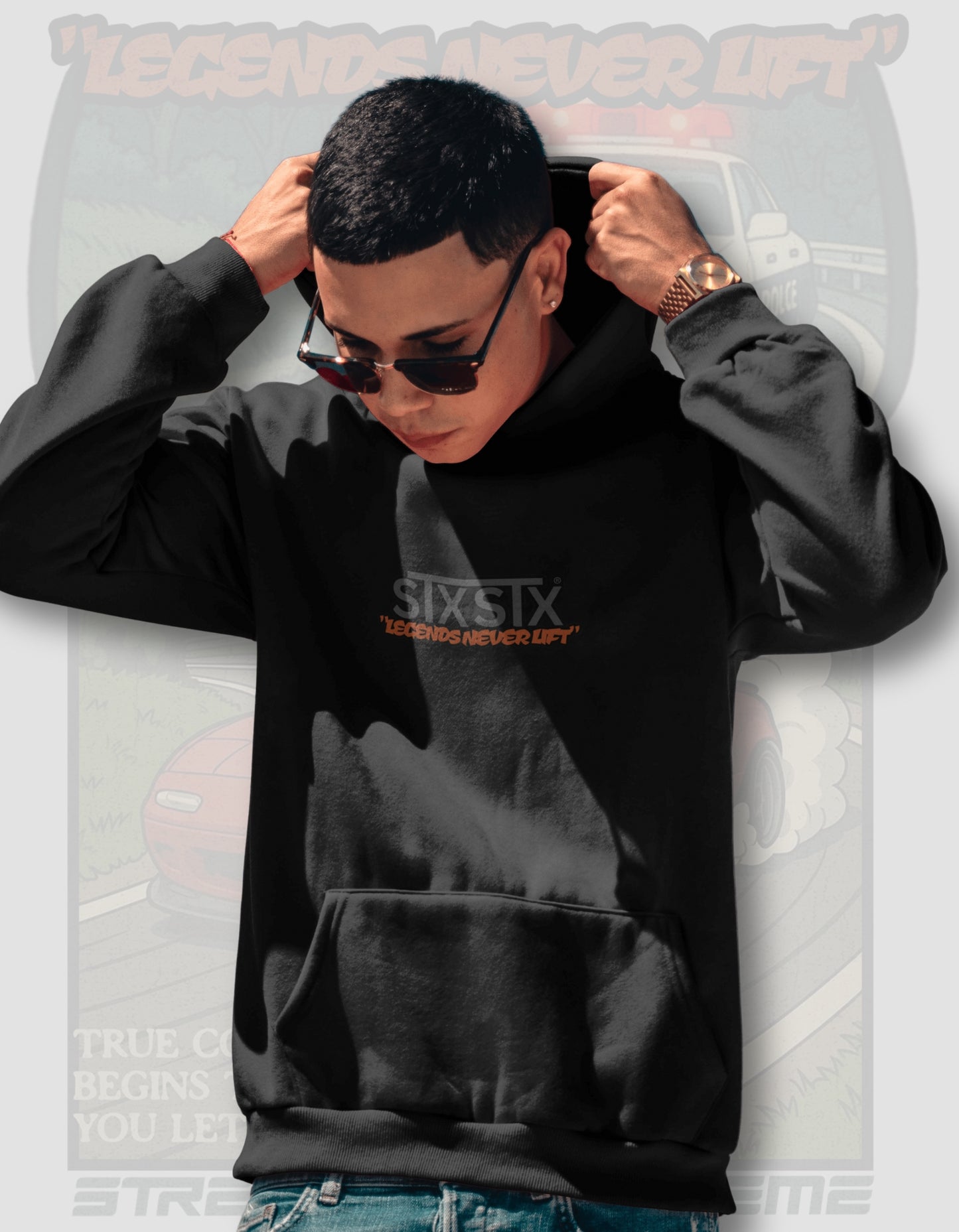 'Legends Never Lift - MX5' - Black Hoodie