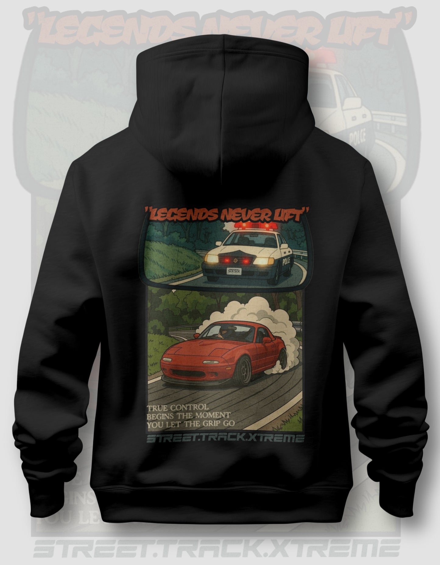 'Legends Never Lift - MX5' - Black Hoodie