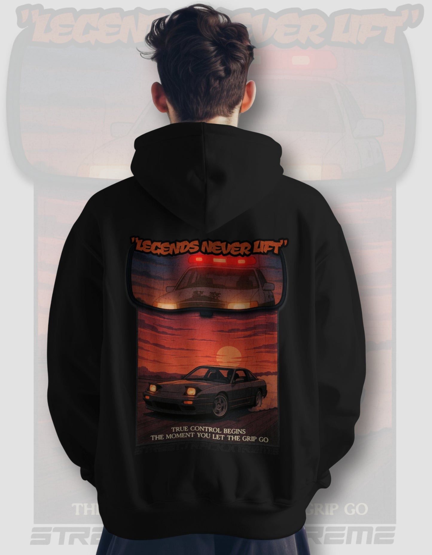 'Legends Never Lift - S13 Silvia' - Black Hoodie