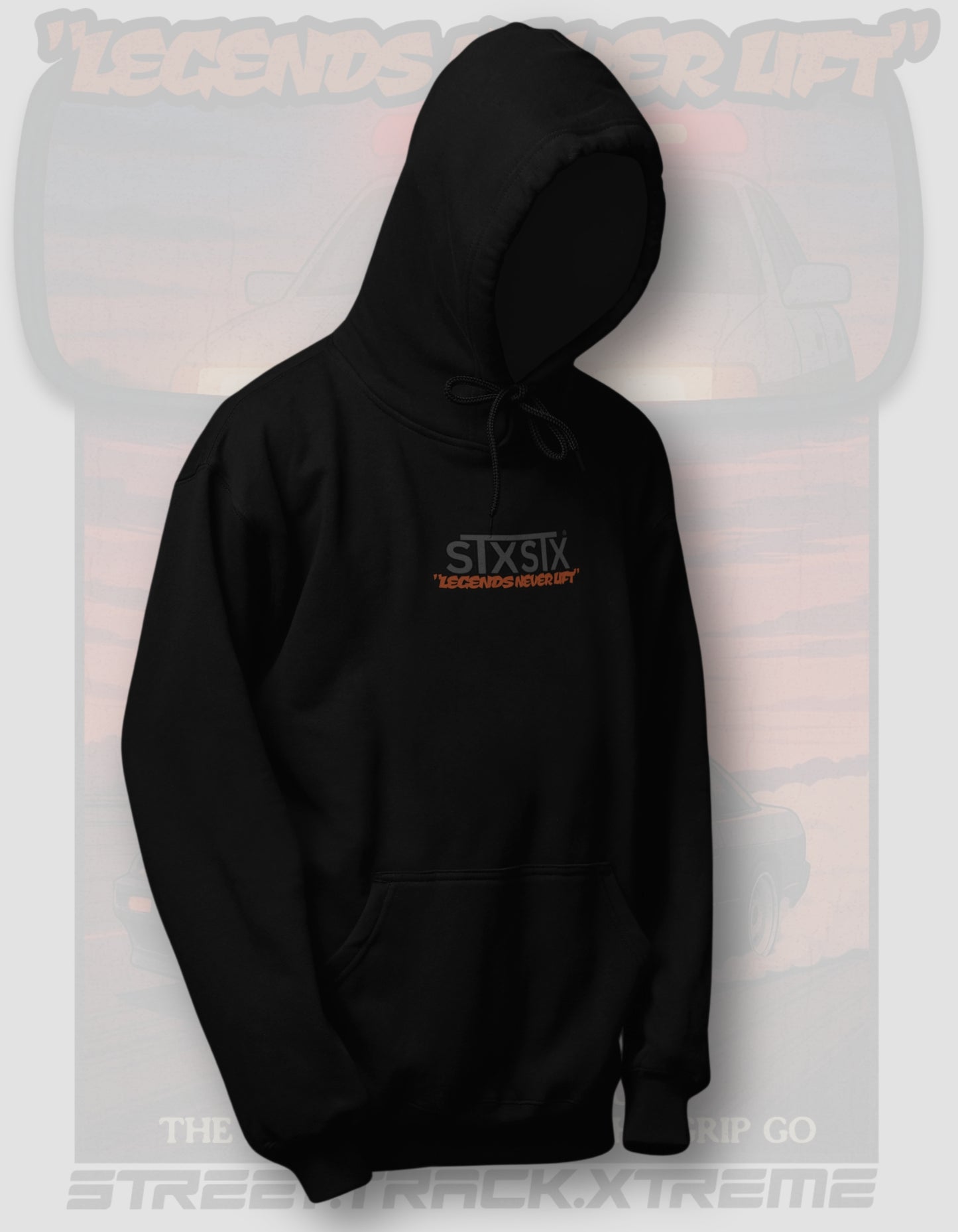 'Legends Never Lift - S13 Silvia' - Black Hoodie