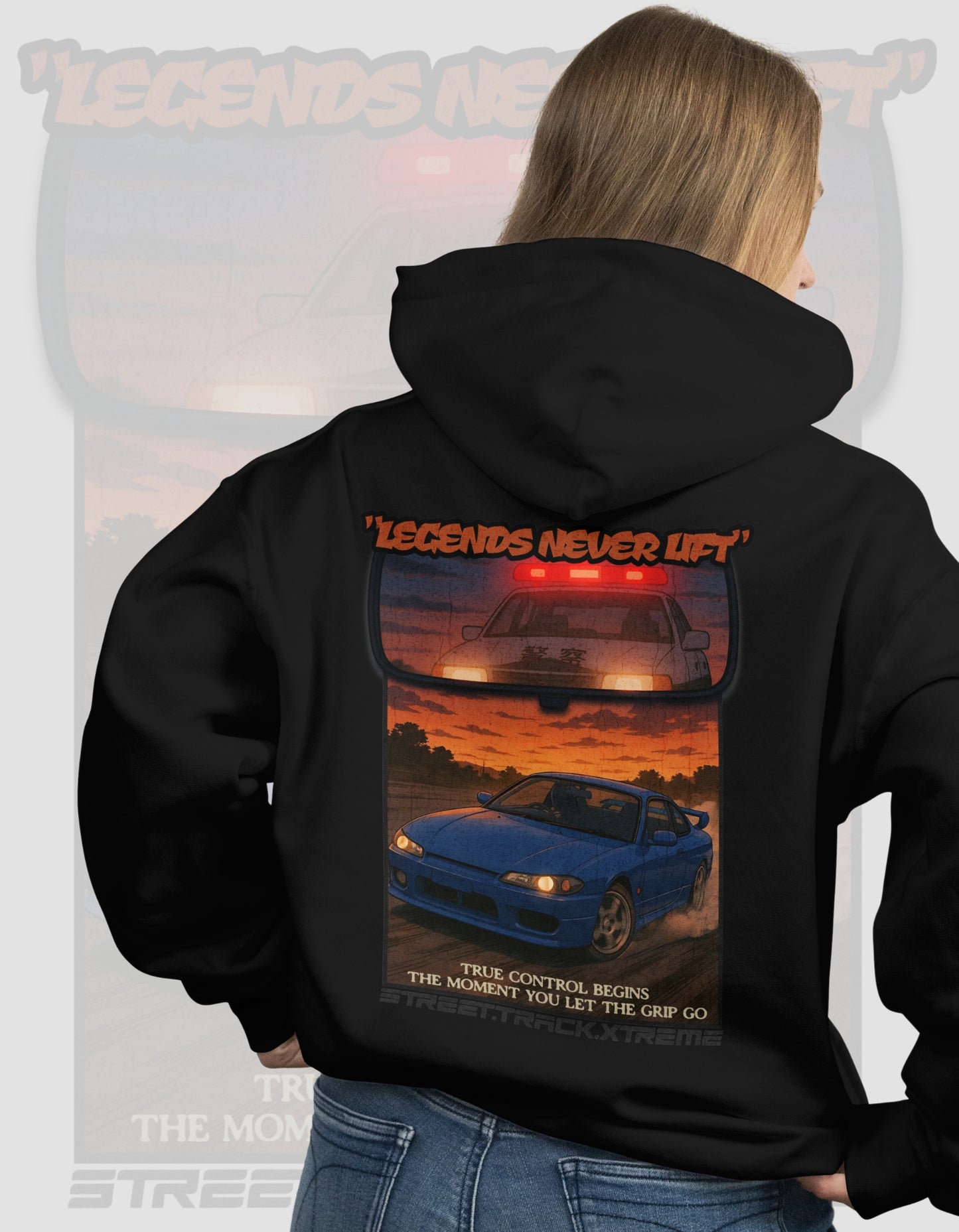 'Legends Never Lift - S15 Silvia' - Black Hoodie