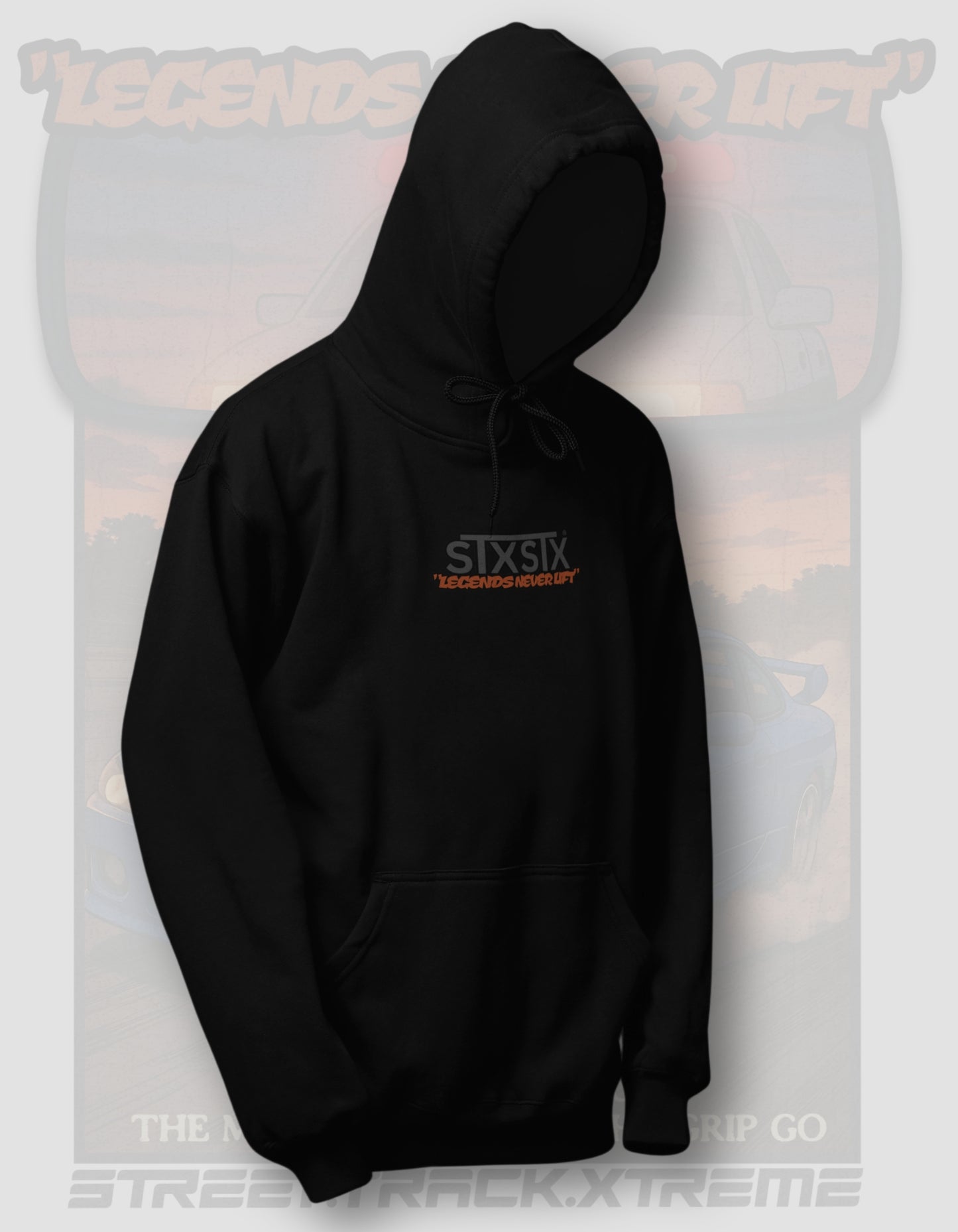'Legends Never Lift - S15 Silvia' - Black Hoodie