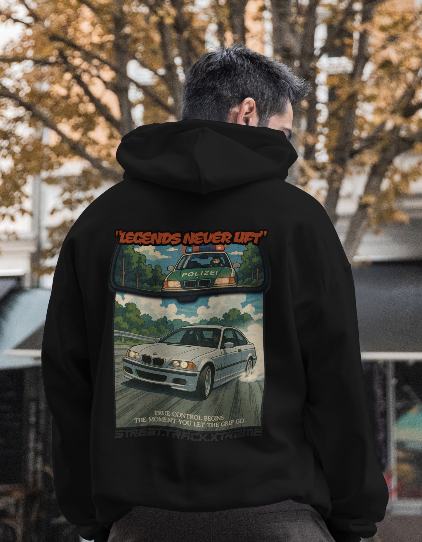 'Legends Never Lift - E46' - Black Hoodie