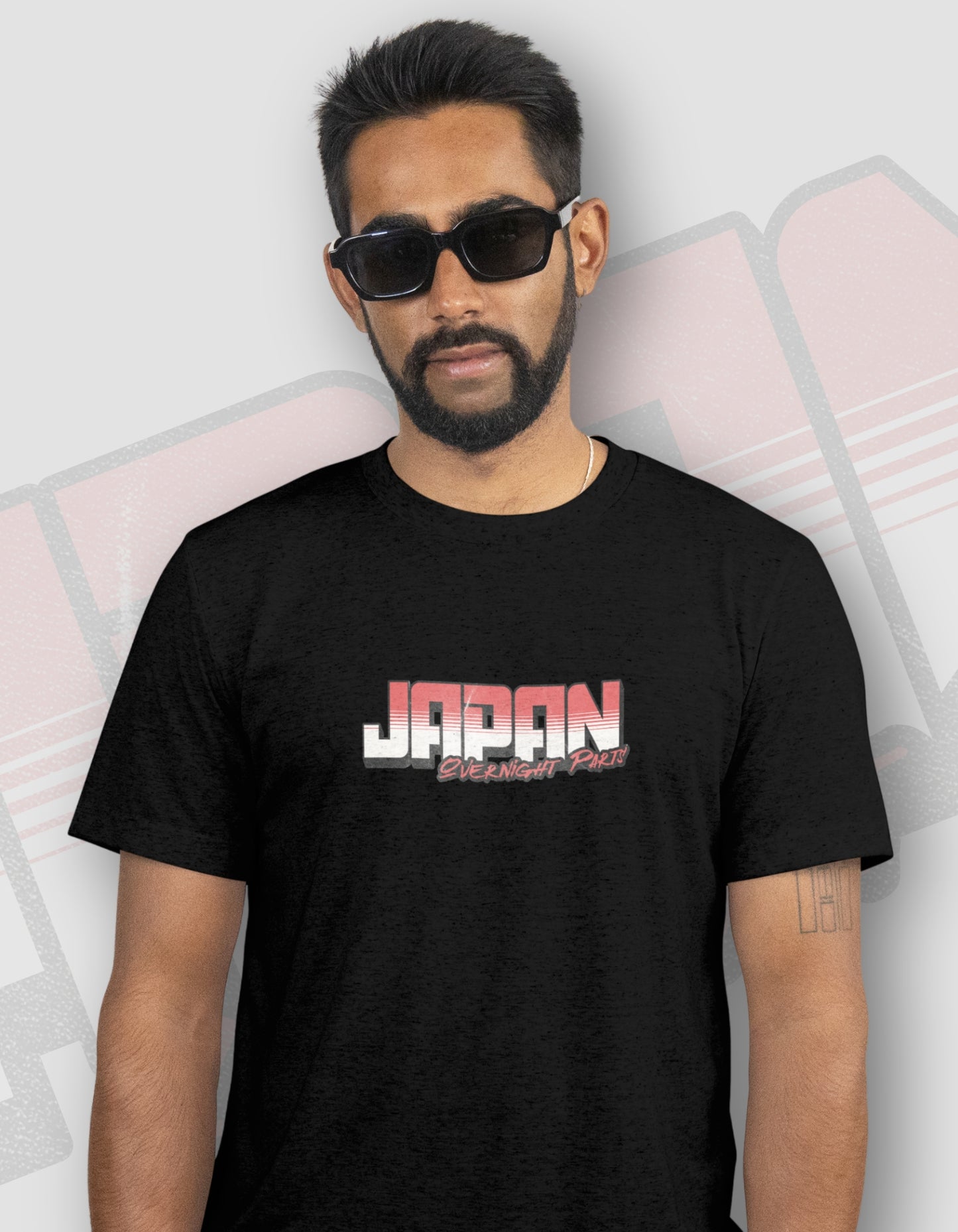 'Overnight Parts' - Lightweight T-Shirt Black