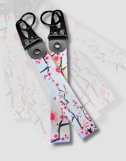 Cherry Blossom key-ring clip, JDM (Japanese domestic market) style with the words street track extreme printed on it. Japanese automotive style