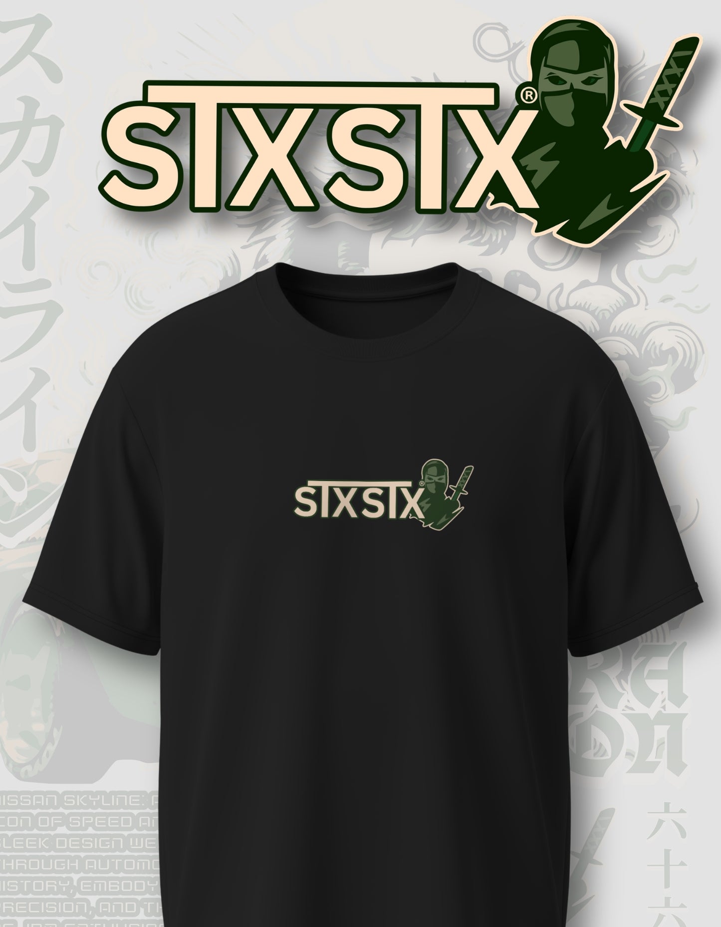 'R32 Dragon' - Lightweight T-Shirt Black