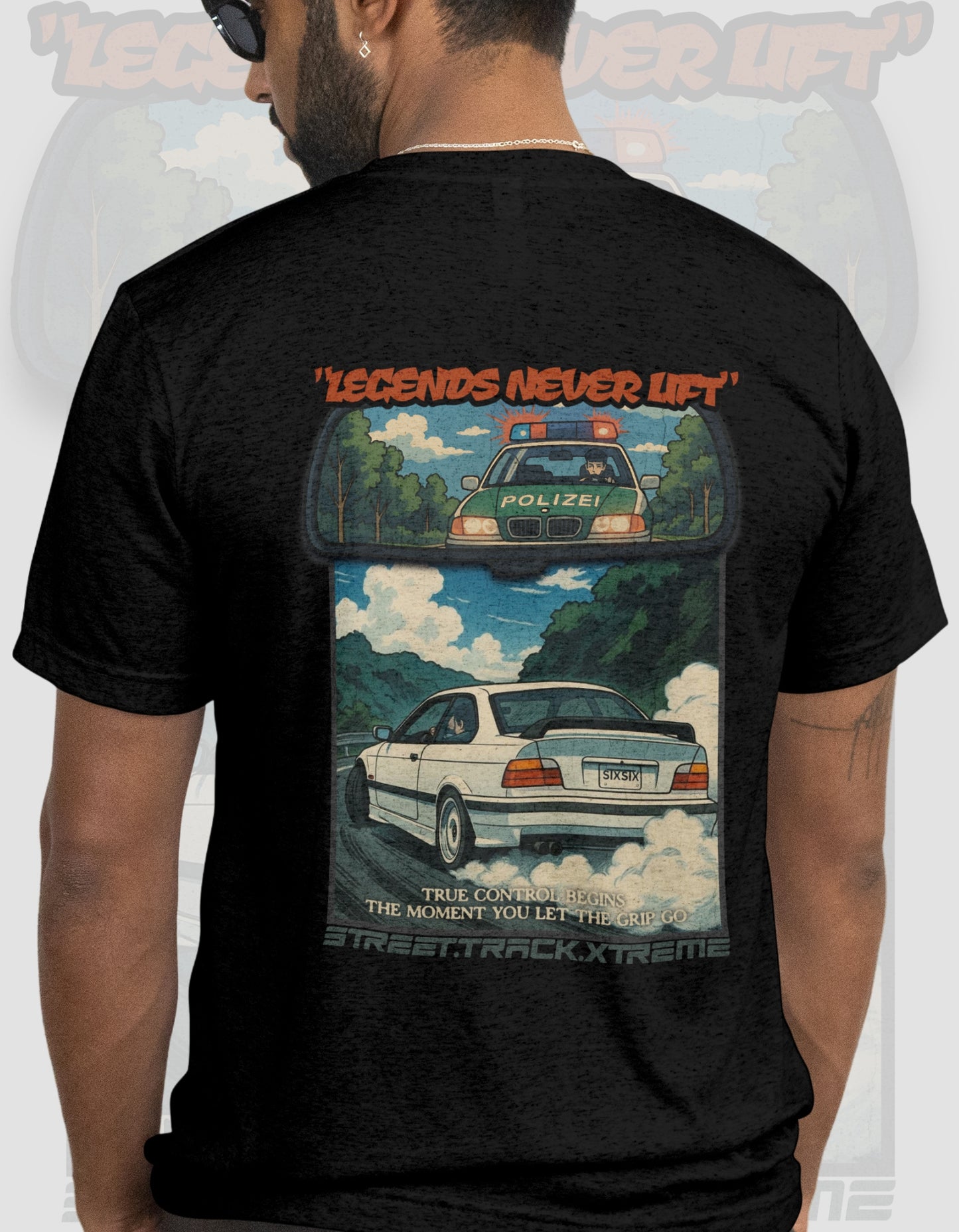 'Legends Never Lift - E36' - Lightweight T-Shirt Black