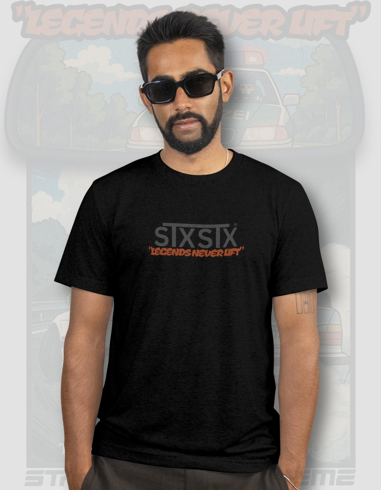 'Legends Never Lift - E36' - Lightweight T-Shirt Black