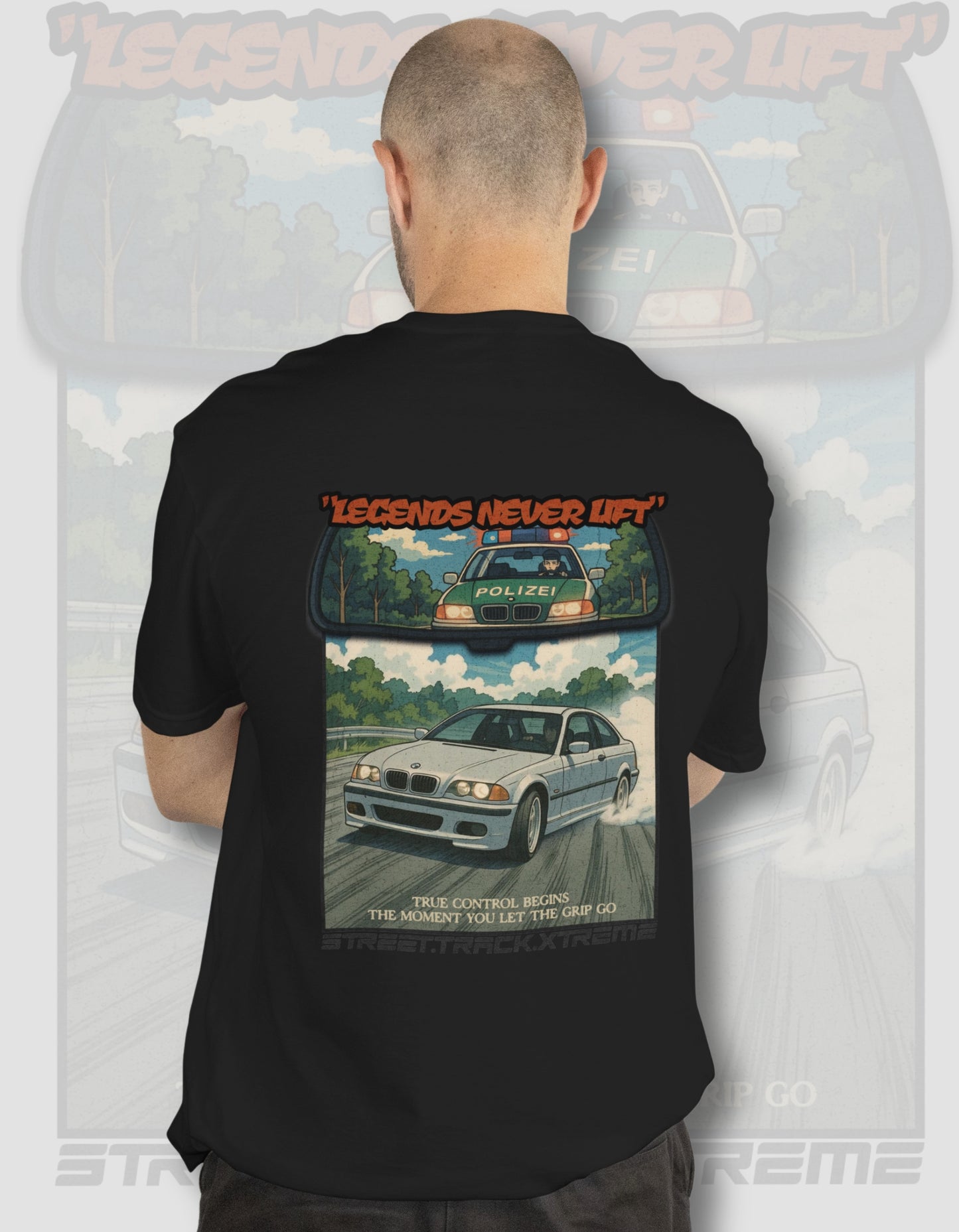 'Legends Never Lift - E46' - Lightweight T-Shirt Black