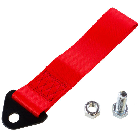 red tow strap with hardware