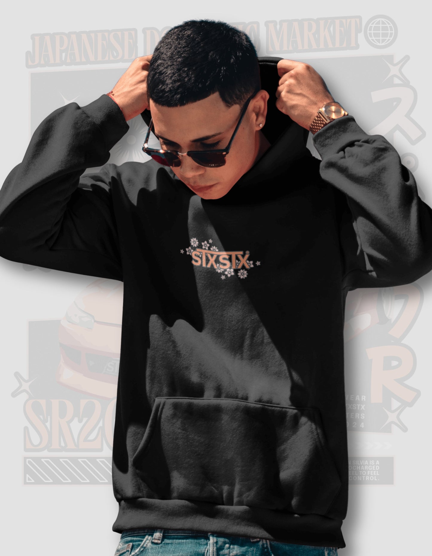 ''S15 Blossom'' -  Black Hoodie