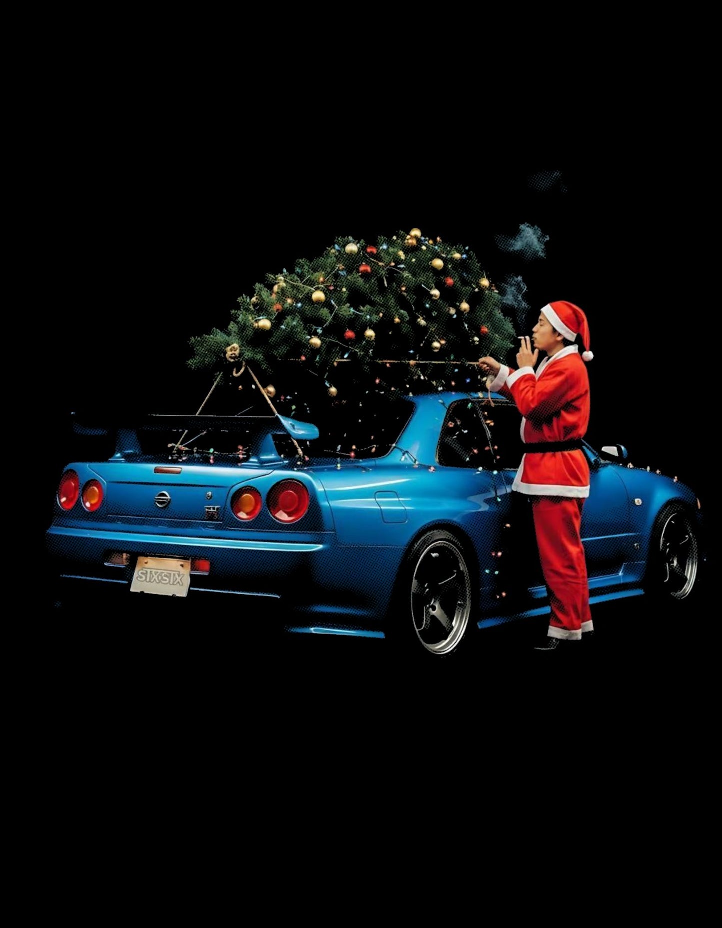''Santa's R34'' - T-Shirt Black