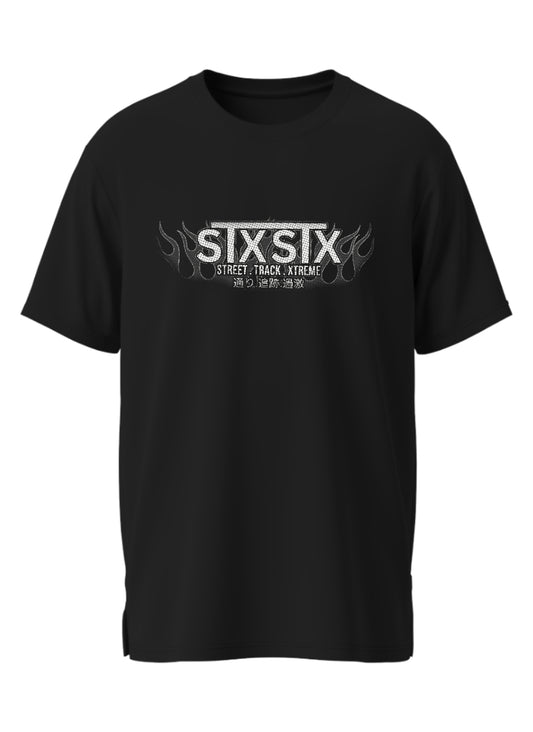Premium Black t-shirt with 'STXSTX' logo on a white background