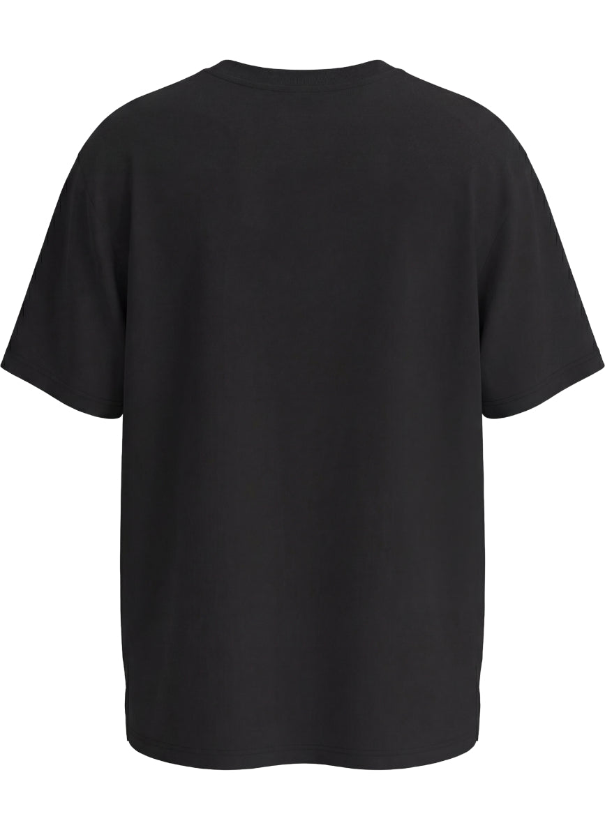 rear premium Black t-shirt on a white background