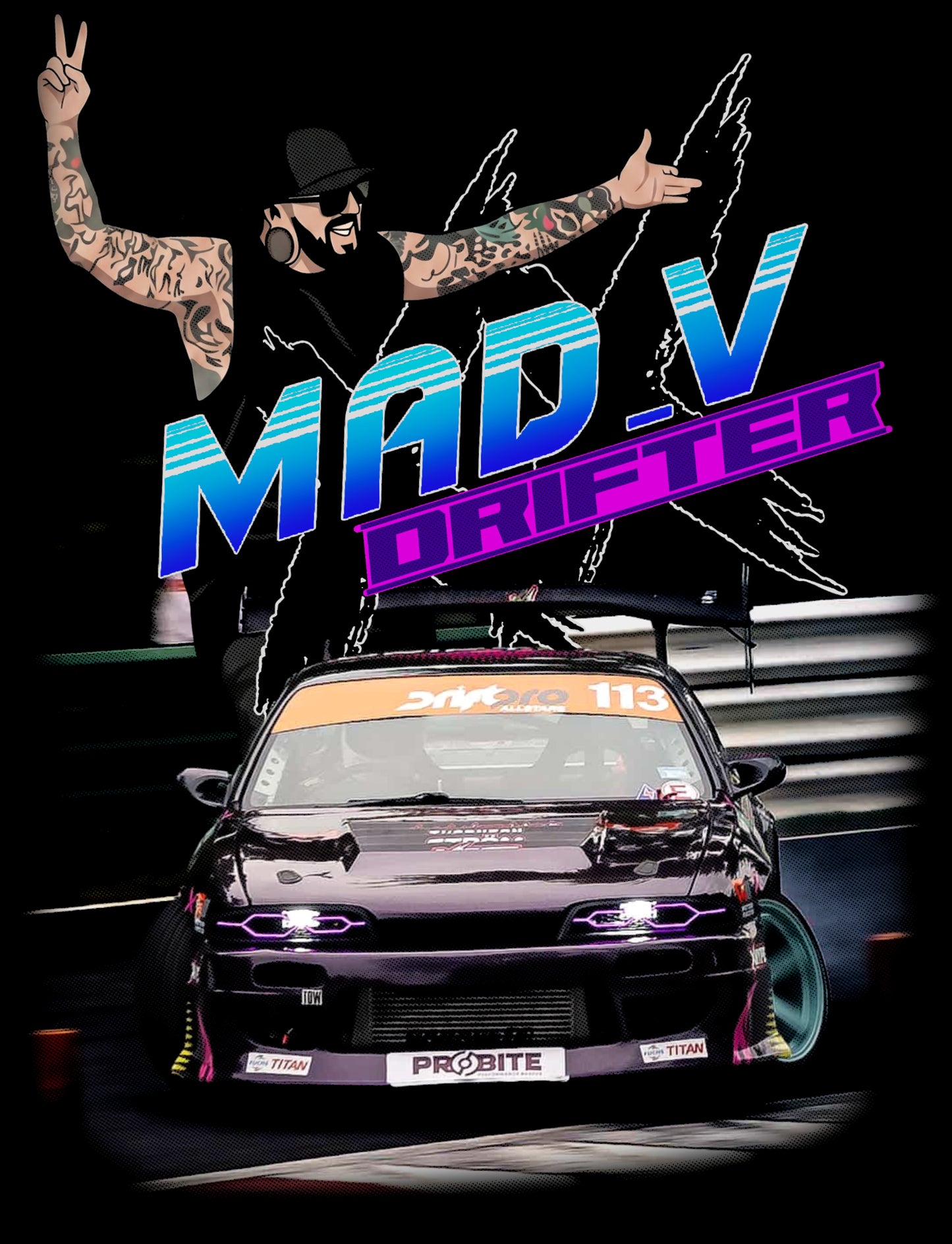 STXSTX x Mad_V_Drifter -  Premium Black Tshirt