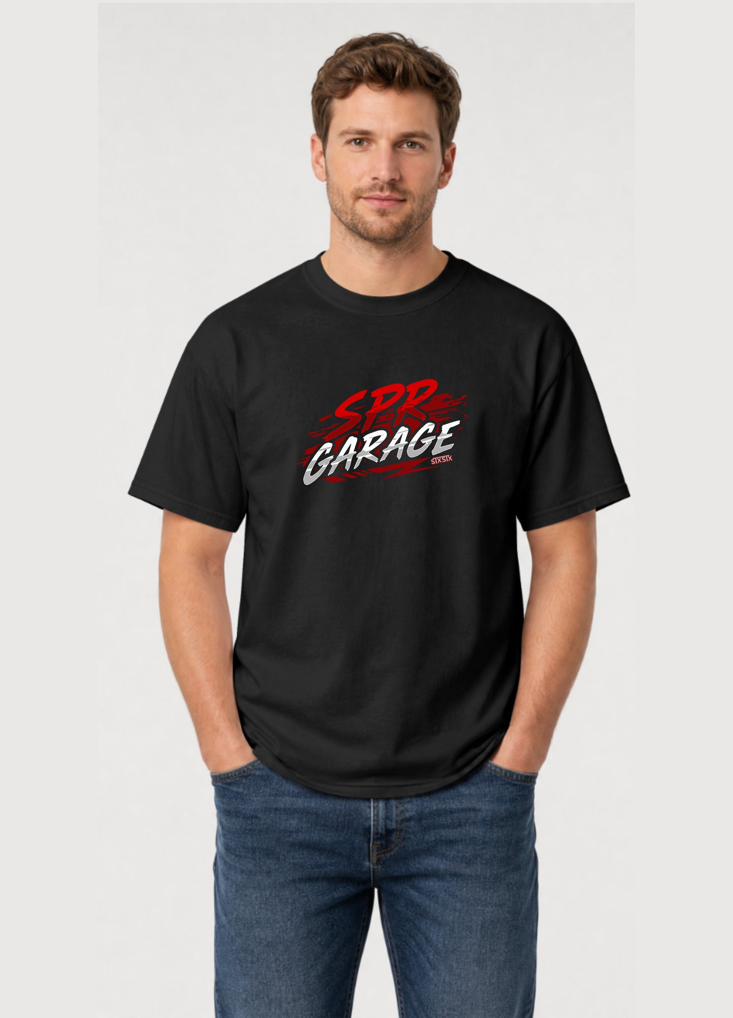 STXSTX x SPR Garage -  Premium Black Tshirt
