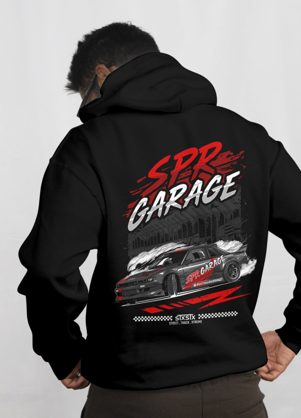 STXSTX x SPR Garage - Premium Black Hoodie