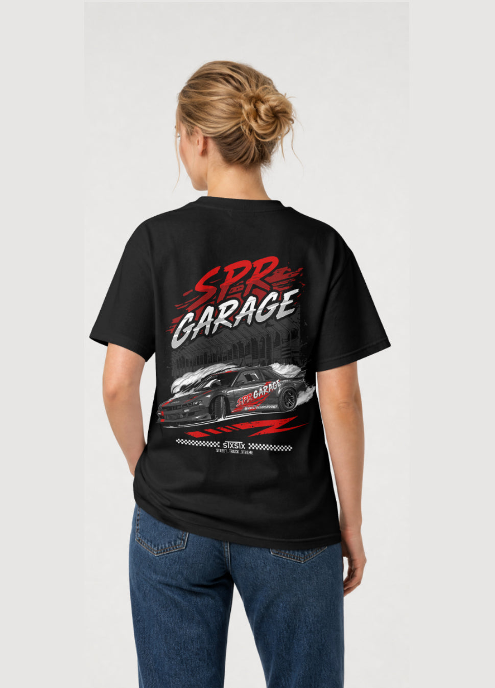 STXSTX x SPR Garage -  Premium Black Tshirt