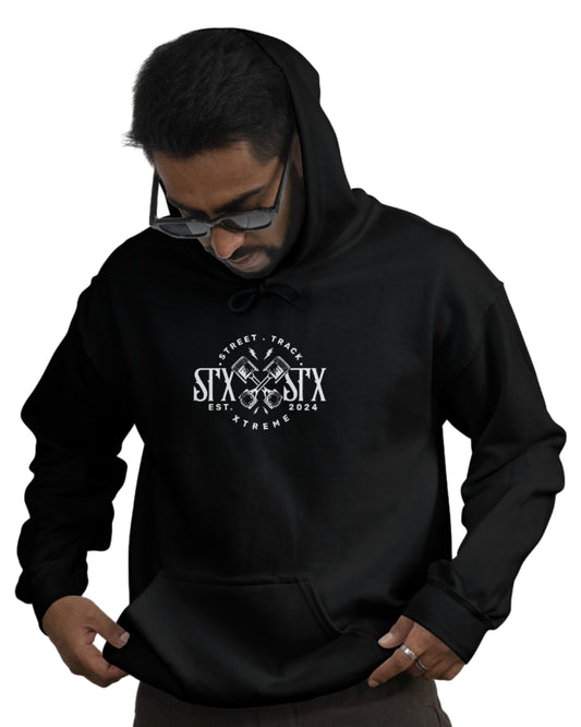 STXSTX Piston Power – Premium Black Hoodie