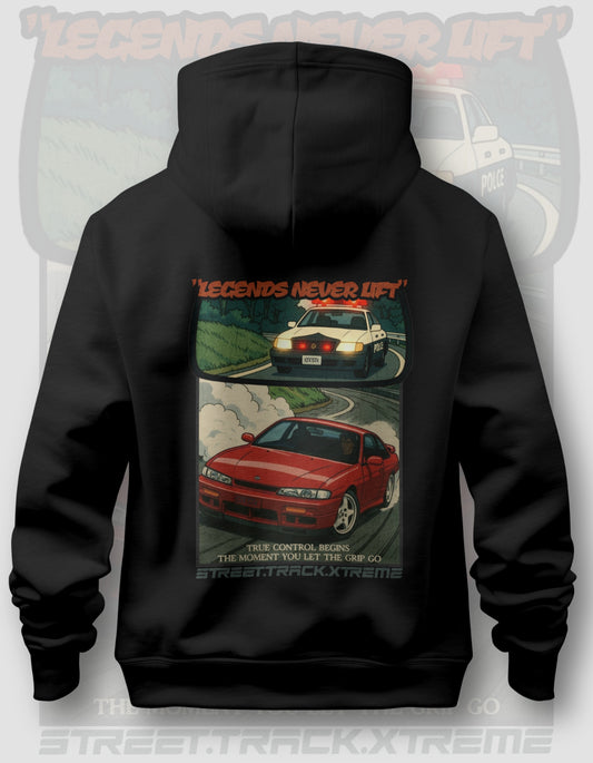 'Legends Never Lift - S14 Silvia' -  Black Hoodie