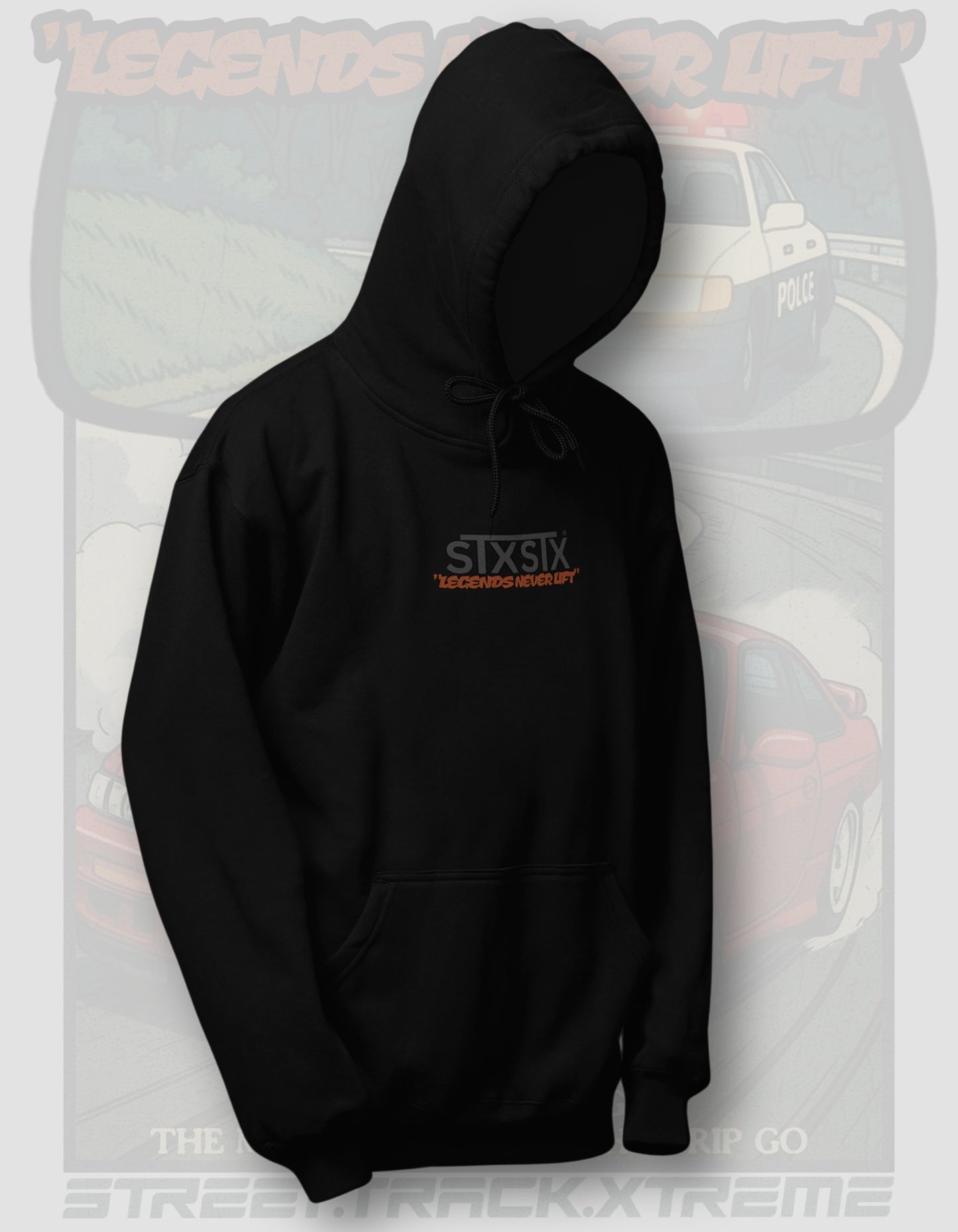 'Legends Never Lift - S14 Silvia' -  Black Hoodie