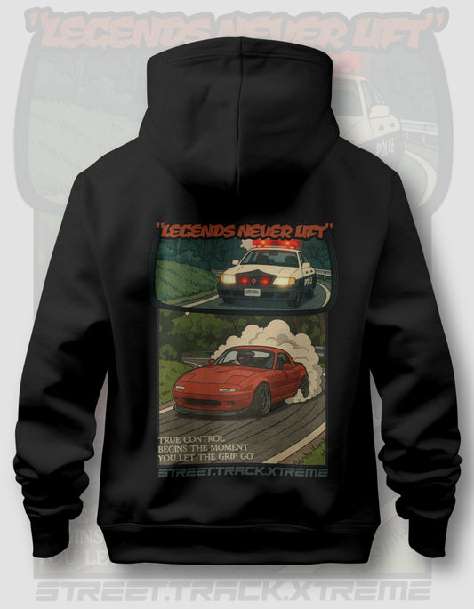 'Legends Never Lift - MX5' -  Black Hoodie