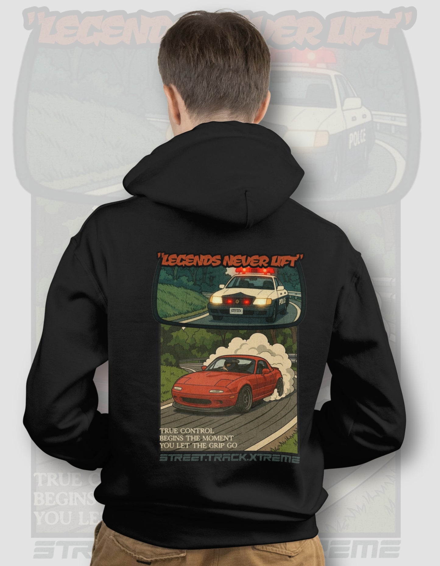 'Legends Never Lift - MX5' -  Black Hoodie
