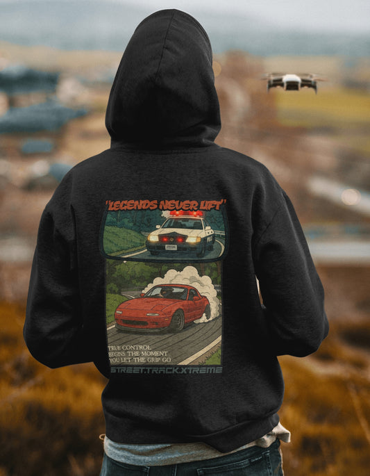 'Legends Never Lift - MX5' -  Black Hoodie
