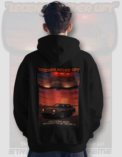 'Legends Never Lift - S13 Silvia' -  Black Hoodie