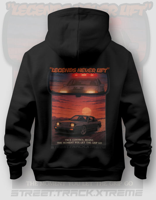'Legends Never Lift - S13 Silvia' -  Black Hoodie