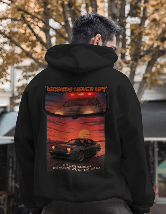 'Legends Never Lift - S13 Silvia' -  Black Hoodie