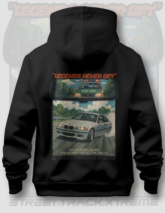 'Legends Never Lift - E46' -  Black Hoodie