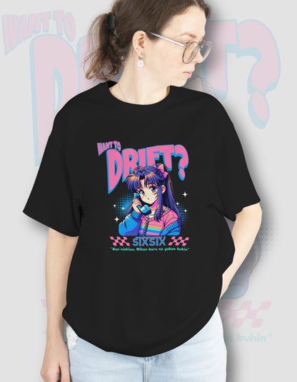 'Want To Drift' - Lightweight T-Shirt Black