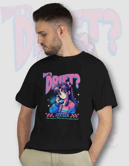'Want To Drift' - Lightweight T-Shirt Black