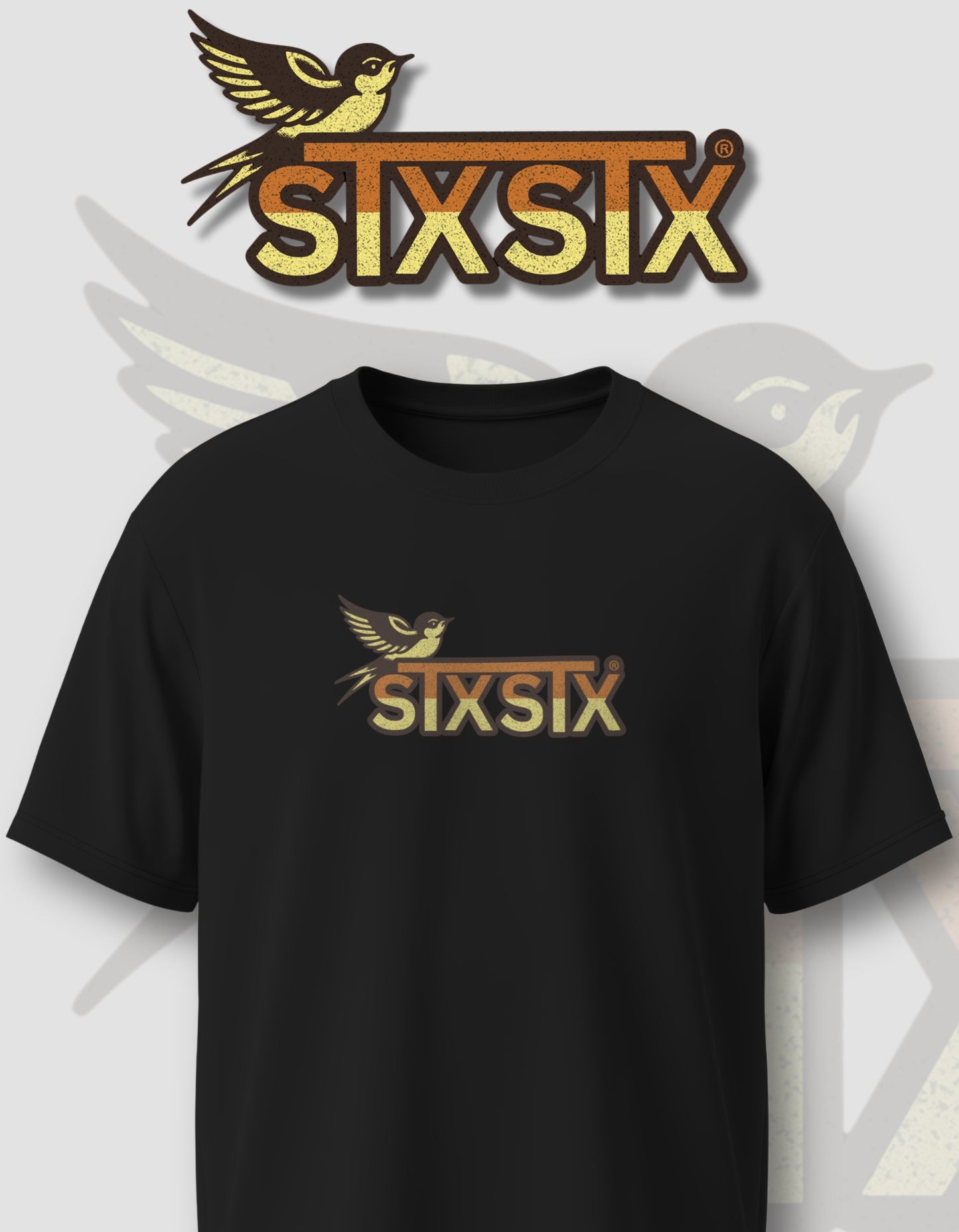 'Swallow' - Lightweight T-Shirt Black