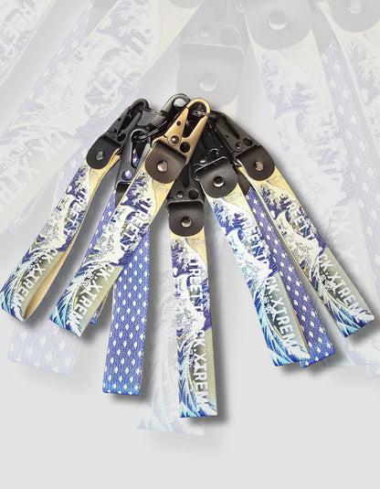 Japanese Waves key-ring clip, JDM (Japanese domestic market) style with the words street track extreme printed on it. Japanese automotive style