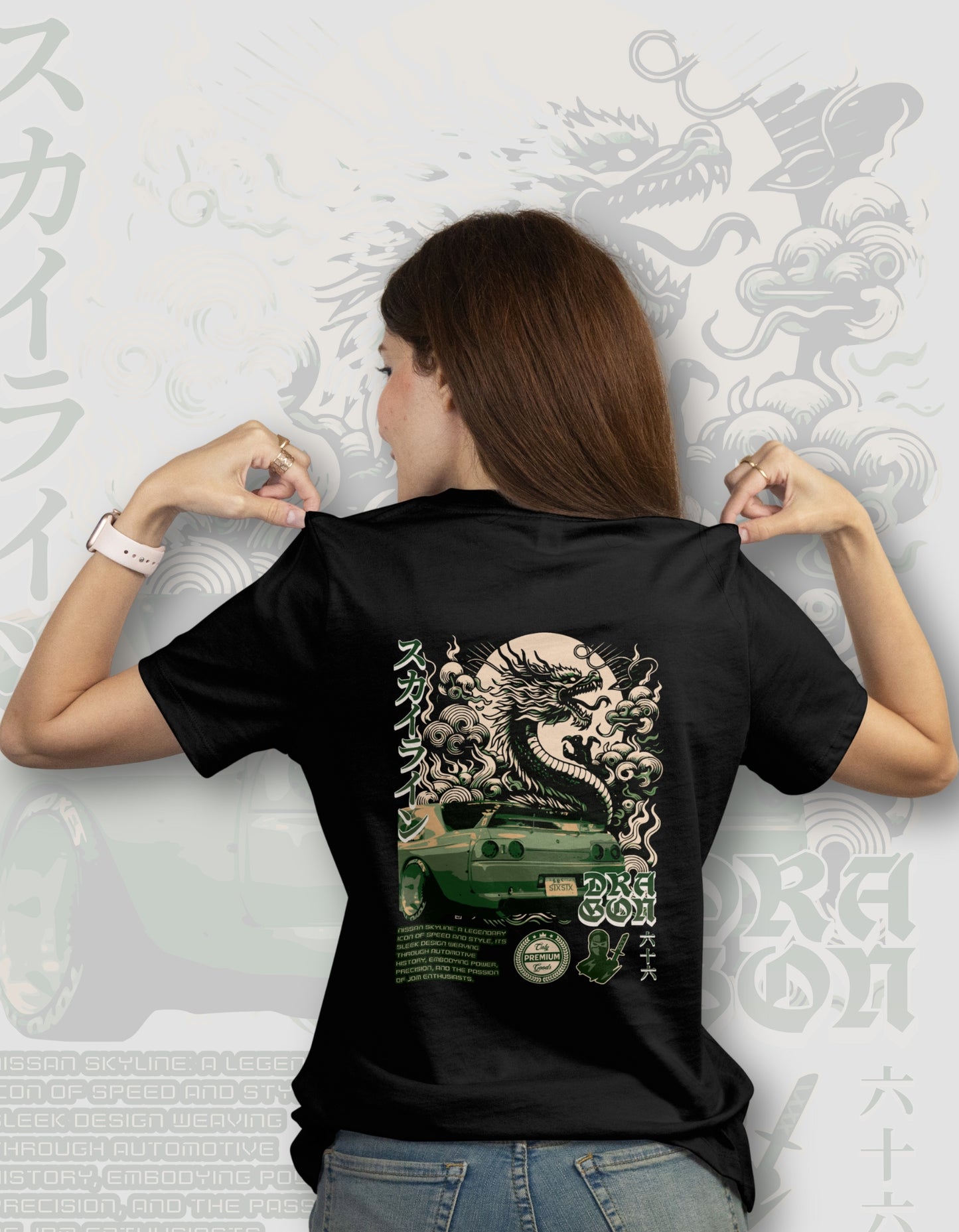 'R32 Dragon' - Lightweight T-Shirt Black