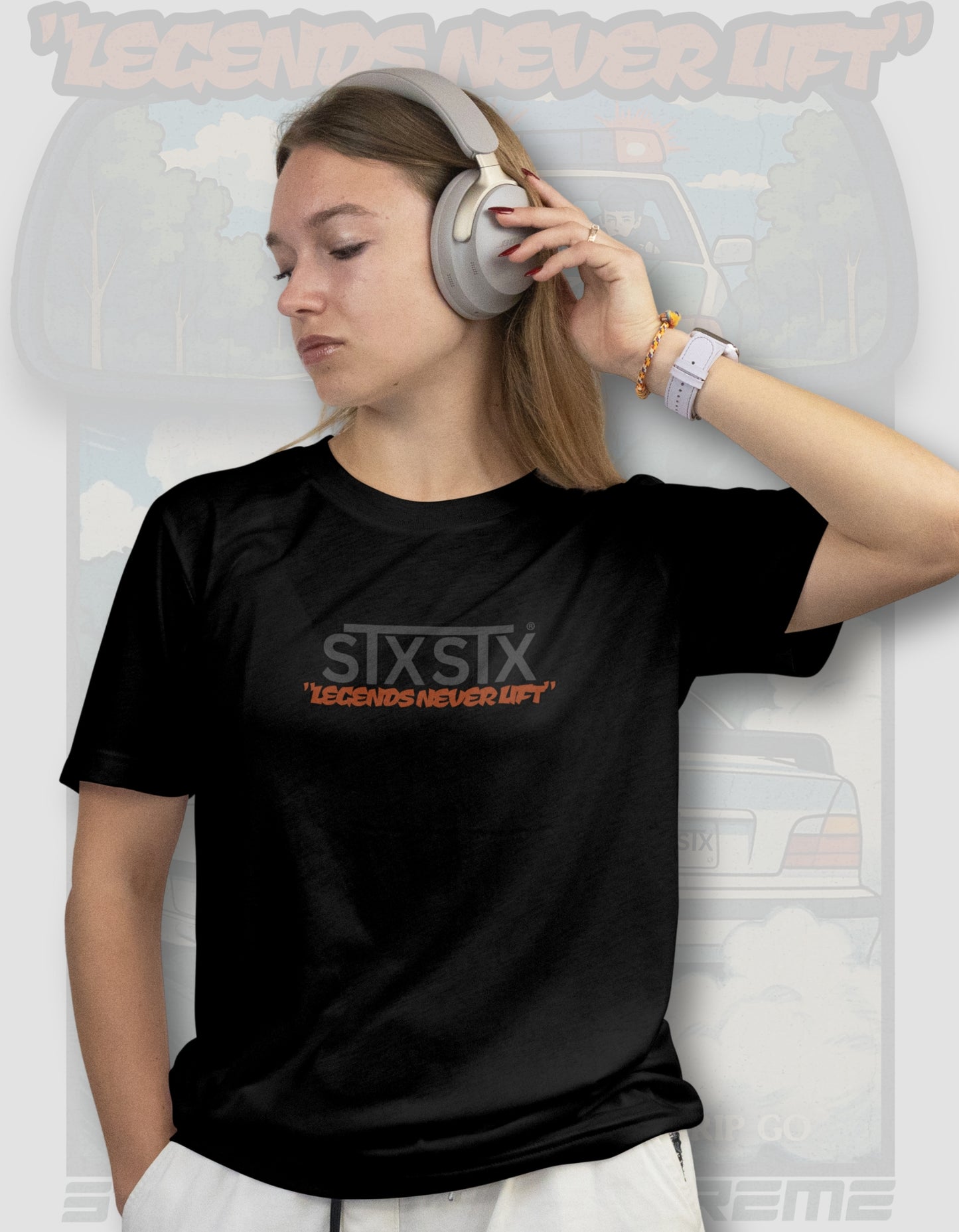 'Legends Never Lift - E36' - Lightweight T-Shirt Black