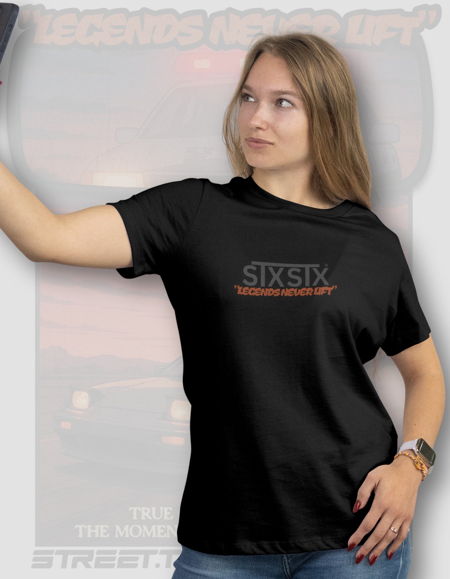 'Legends Never Lift - S13 Silvia' - Lightweight T-Shirt Black