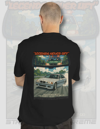 'Legends Never Lift - E46' - Lightweight T-Shirt Black
