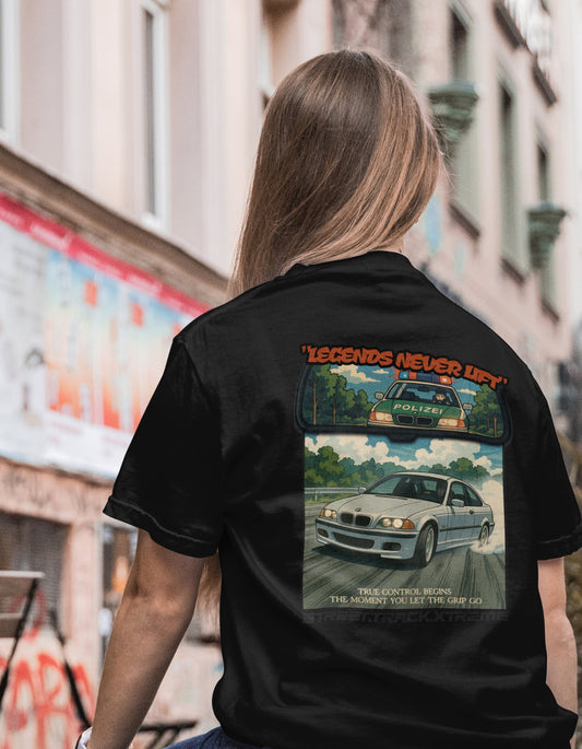 'Legends Never Lift - E46' - Lightweight T-Shirt Black